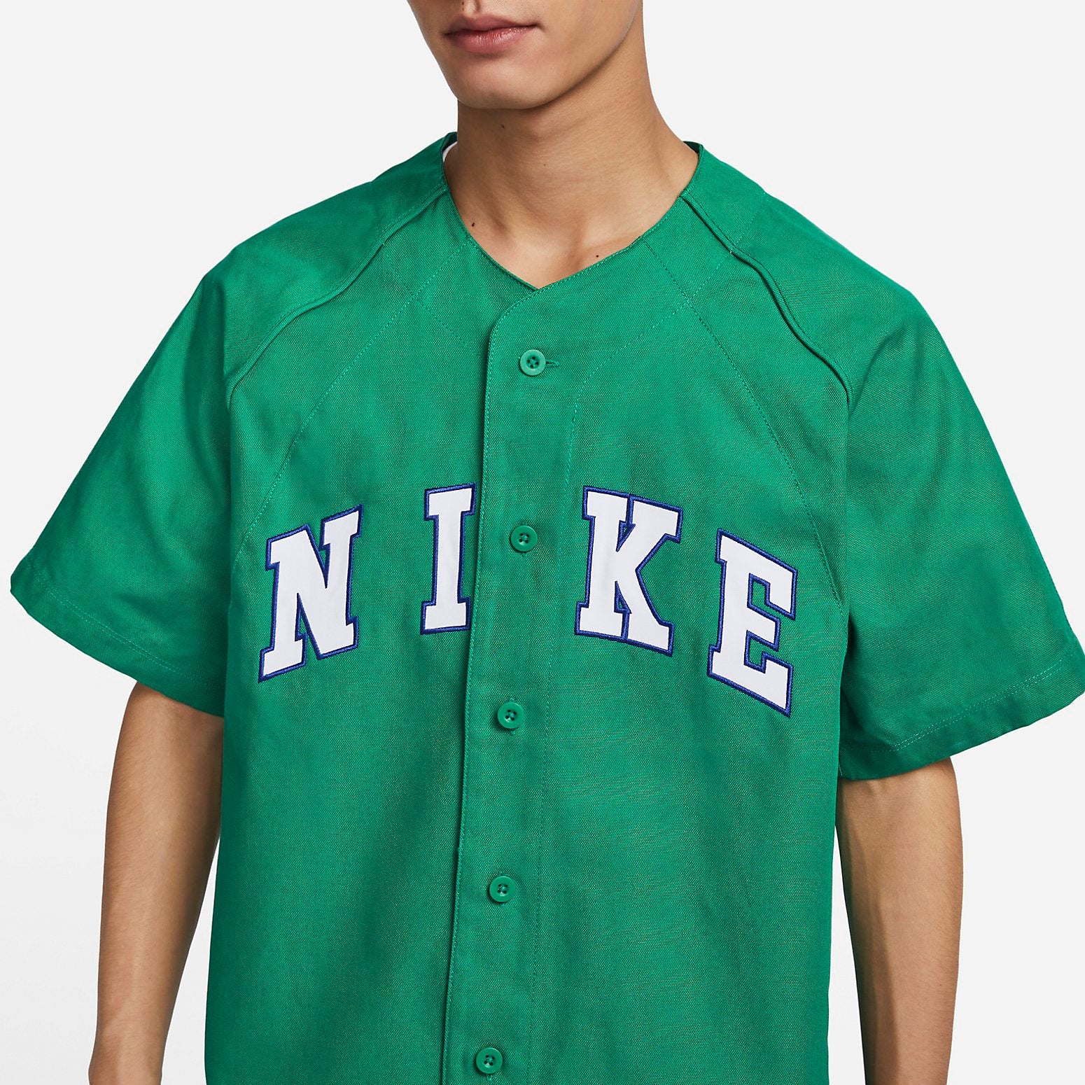 Nike Apricot Button Baseball Shirt 'Green' FQ7001-365