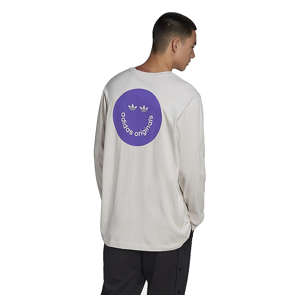 adidas Original Long Sleeve Graphic Tee Asia Sizing 'Beige' HN0392