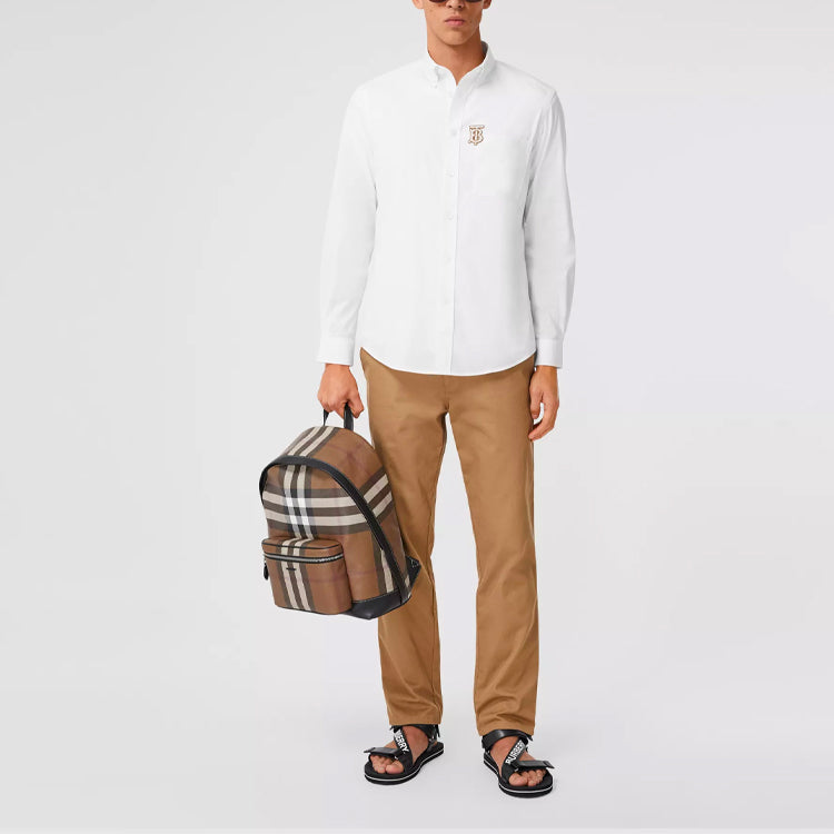 Burberry Pattern Elastic Shirt Male White 80367631