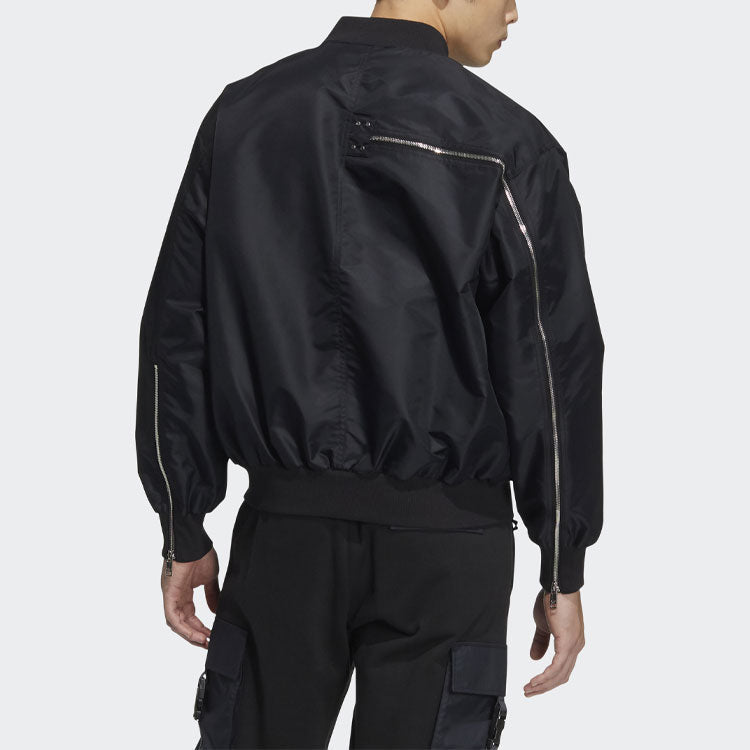 adidas originals Zipper Jkt Solid Color Sports Jacket Black HL6492