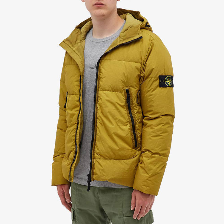 STONE ISLAND Garment Dyed Crinkle Reps Hooded Down Jacket 'Bark' 751540123-V0098