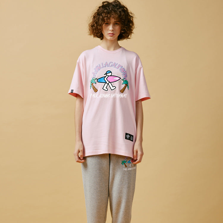 PJ's Vigor Multi-Color Pattern Printing Short Sleeve Unisex Pink 20SSTS10313-P