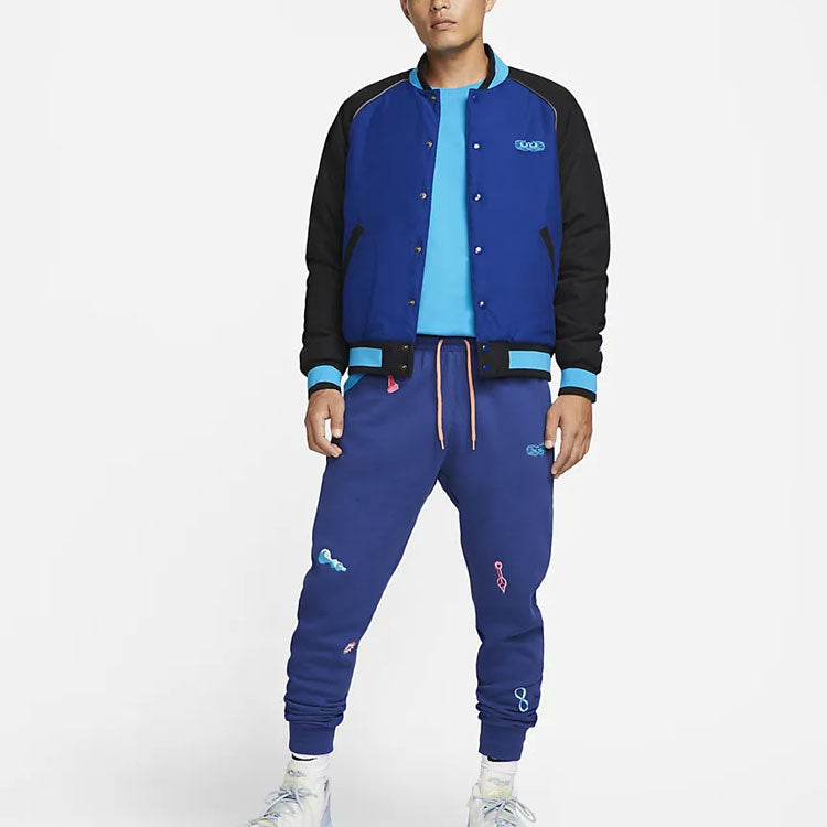 Nike Pattern Printing Elastic Waistband Bundle Feet Sports Pants Men's Blue DQ6146-455