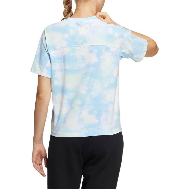 (WMNS) adidas Met AOP T-Shirt Asia Sizing 'White Blue' HF2488