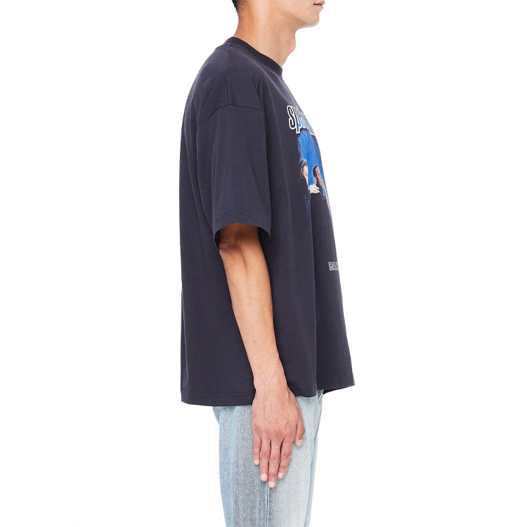 Men's Balenciaga Speed Hunters Black Blue Band Short Sleeve Gray 541875TCV381055