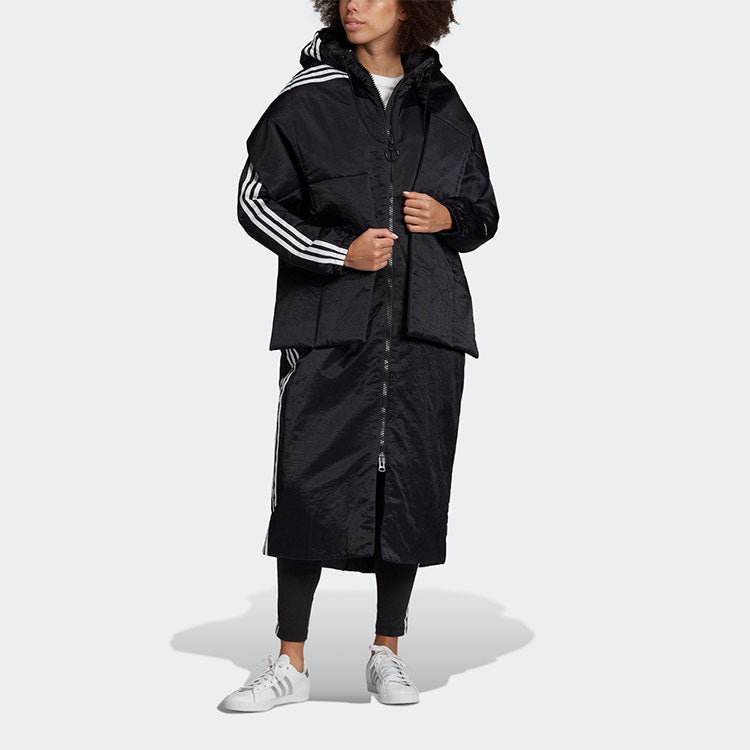 (WMNS) adidas Originals Long Hooded Padded Coat 'Black' EC0936