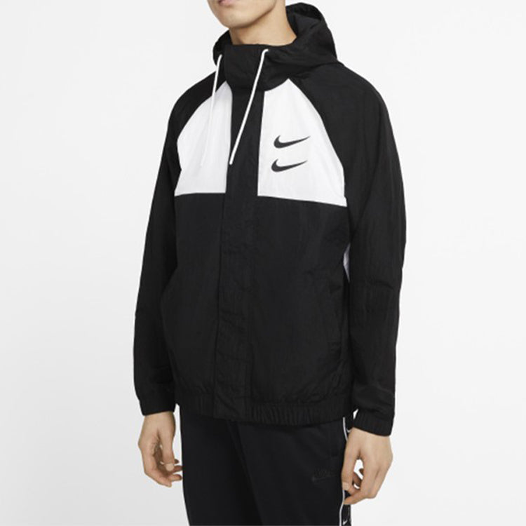Nike Sportswear Swoosh Woven Hooded Jacket 'Black' CJ4889-011