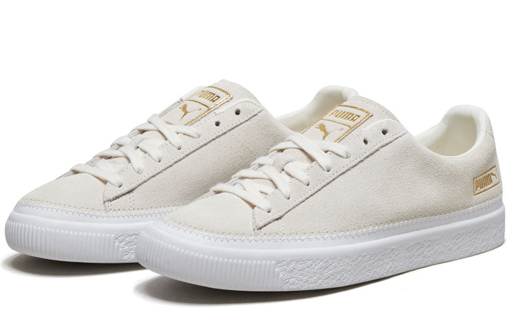 PUMA SUEDE TRIM Retro Low Tops Casual Skateboarding Shoes Unisex Creamy White 369639-04