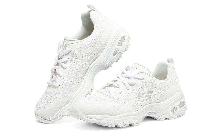 (WMNS) Skechers DLites 1.0 'White Silver' 896090-WSL