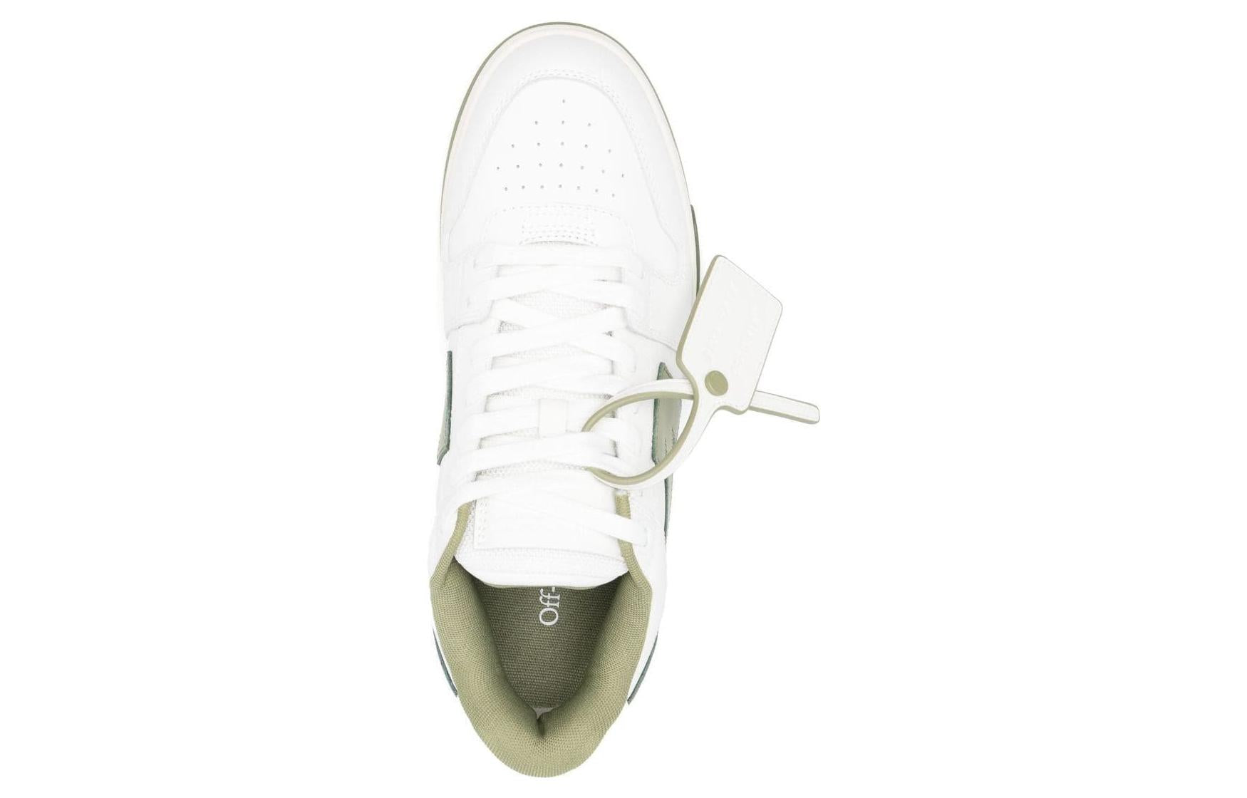 Off-White Out Of Office Leather Sneakers 'White Olive Green' OMIA189F23LEA0020153