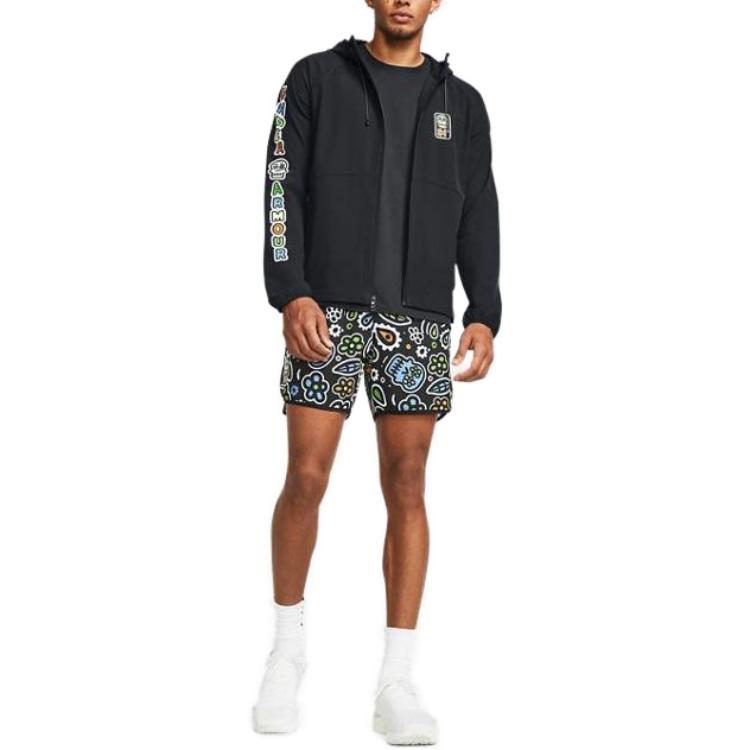 Under Armour Stretch Woven Day Of The Dead Windbreaker Jacket 'Black' 1382117-001