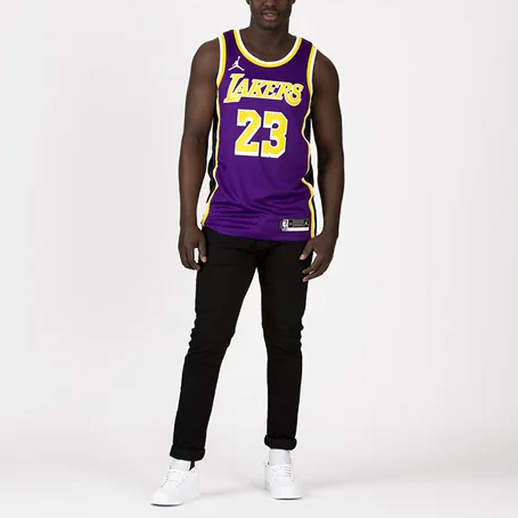 Nike Los Angeles Lakers LeBron James Statement Jersey 'Purple Yellow' CV9481-508