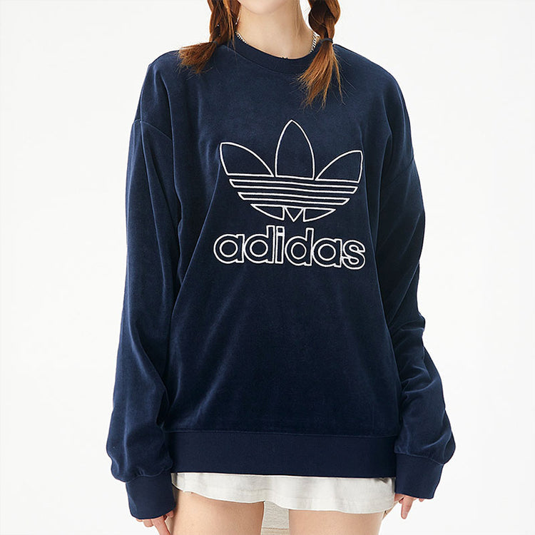 (WMNS) adidas originals Crew Round-neck Sweatshirt Blue GD2285