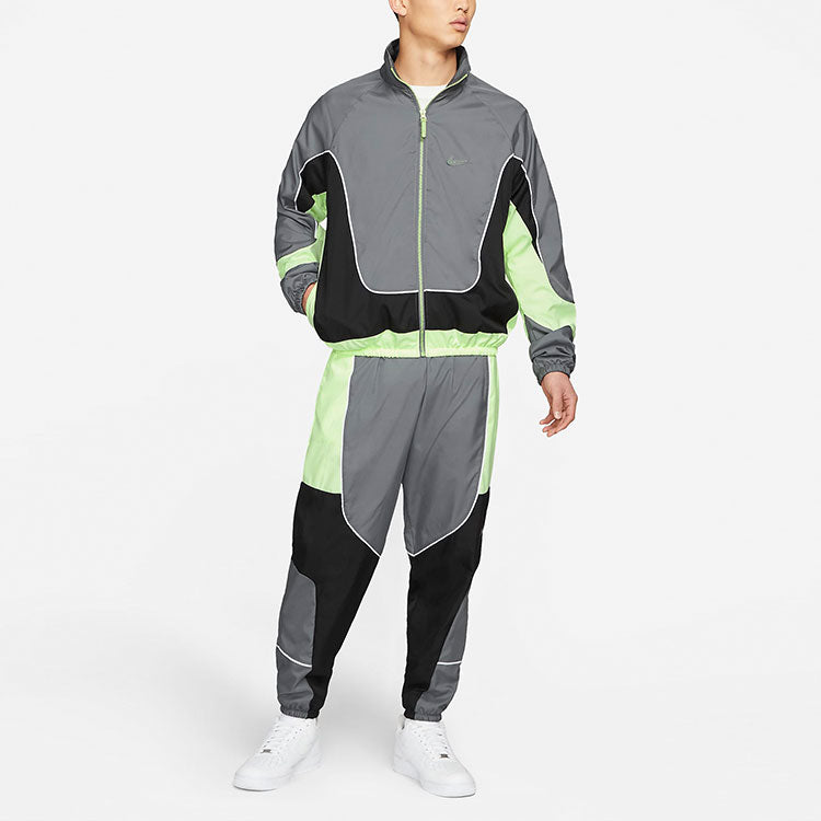 Nike Throwback Colorblock Woven Sports Basketball Stand Collar Jacket CV1932-084