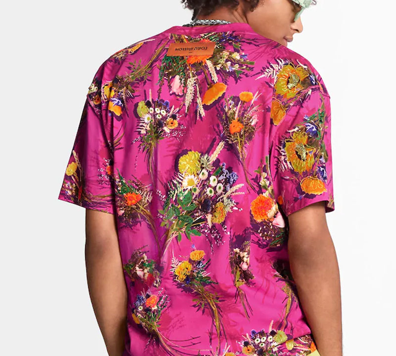 LOUIS VUITTON LV Cotton Micro-Loose Version Floral Print Embroidered For Men Red 1A7QI