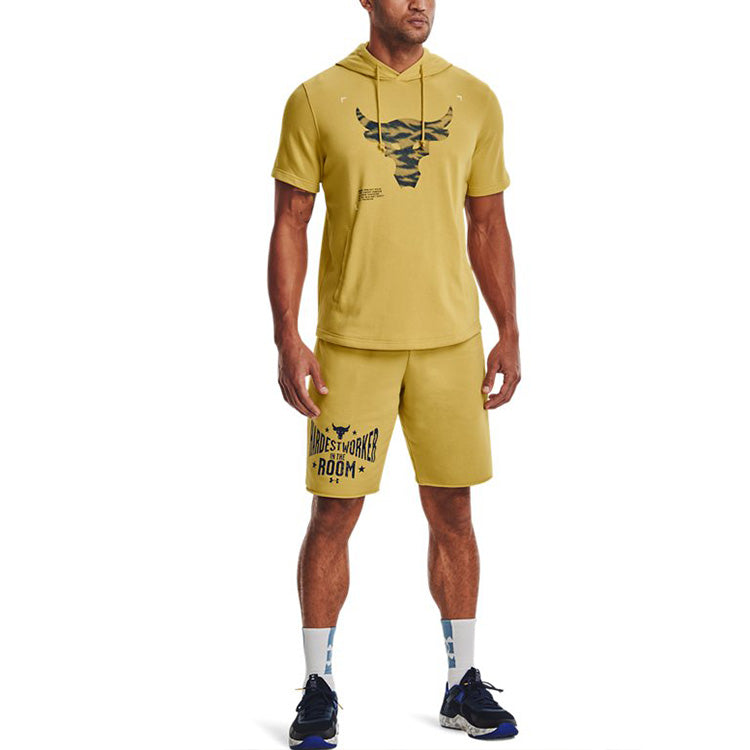 Under Armour Project Rock Terry Short Sleeve Hoodie 'Yellow' 1370465-760