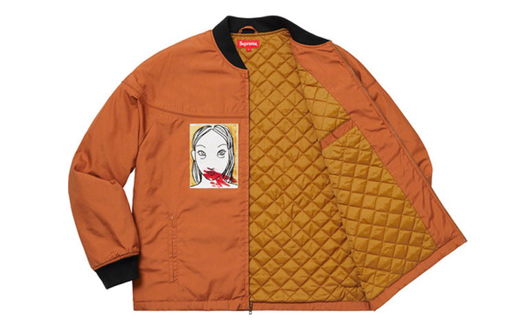 Supreme Mug Shot Crew Jacket 'Burnt Orange' SUP-FW19-388