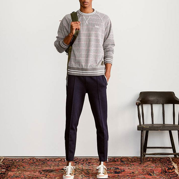 Converse x Todd Snyder Crossover Series Plaid Po Crew Sports Pullover Round Neck Couple Style Gray 10023347-432
