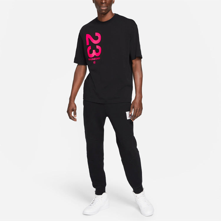 Air Jordan 23 EngineeRed Letter Printing Causual Sports Round Collar Male Black CZ4909-010