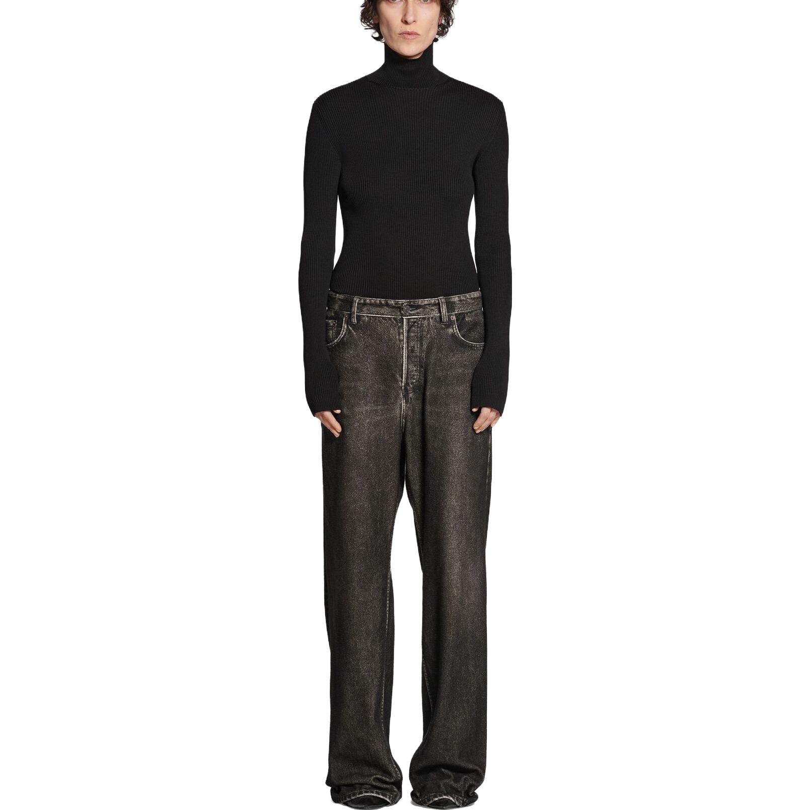 Balenciaga Denim Trompe L'oeil Pants 'Black' 751503TOL991000