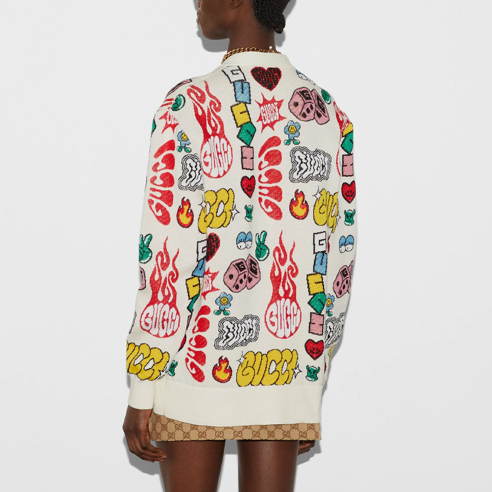 (WMNS) Gucci Cotton Wool Jacquard Cardigan 'Multicolor' 782217-XKDZ3-9275