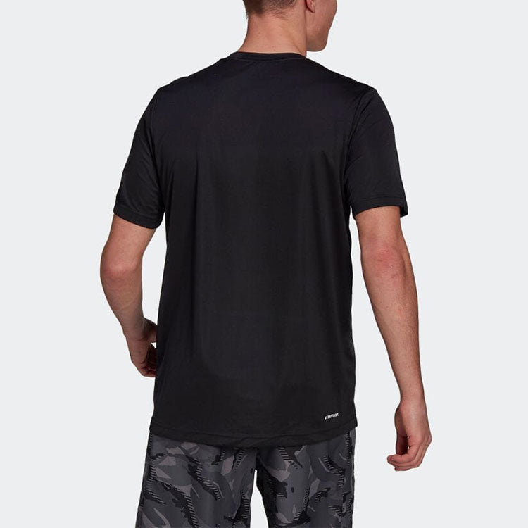 adidas Alphabet Large Logo Printing Round Neck Short Sleeve Black GP2659