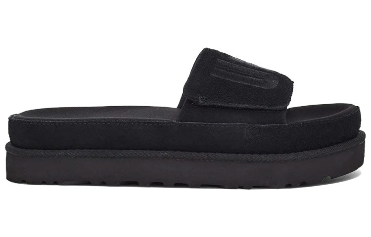 (WMNS) UGG Laton Slide Thick Sole Black Slippers 1110110-BLK