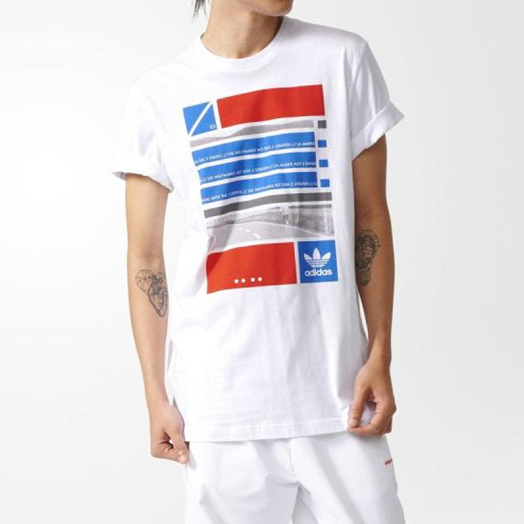 adidas originals ARCHIVE LABEL Printing Short Sleeve White BQ3043