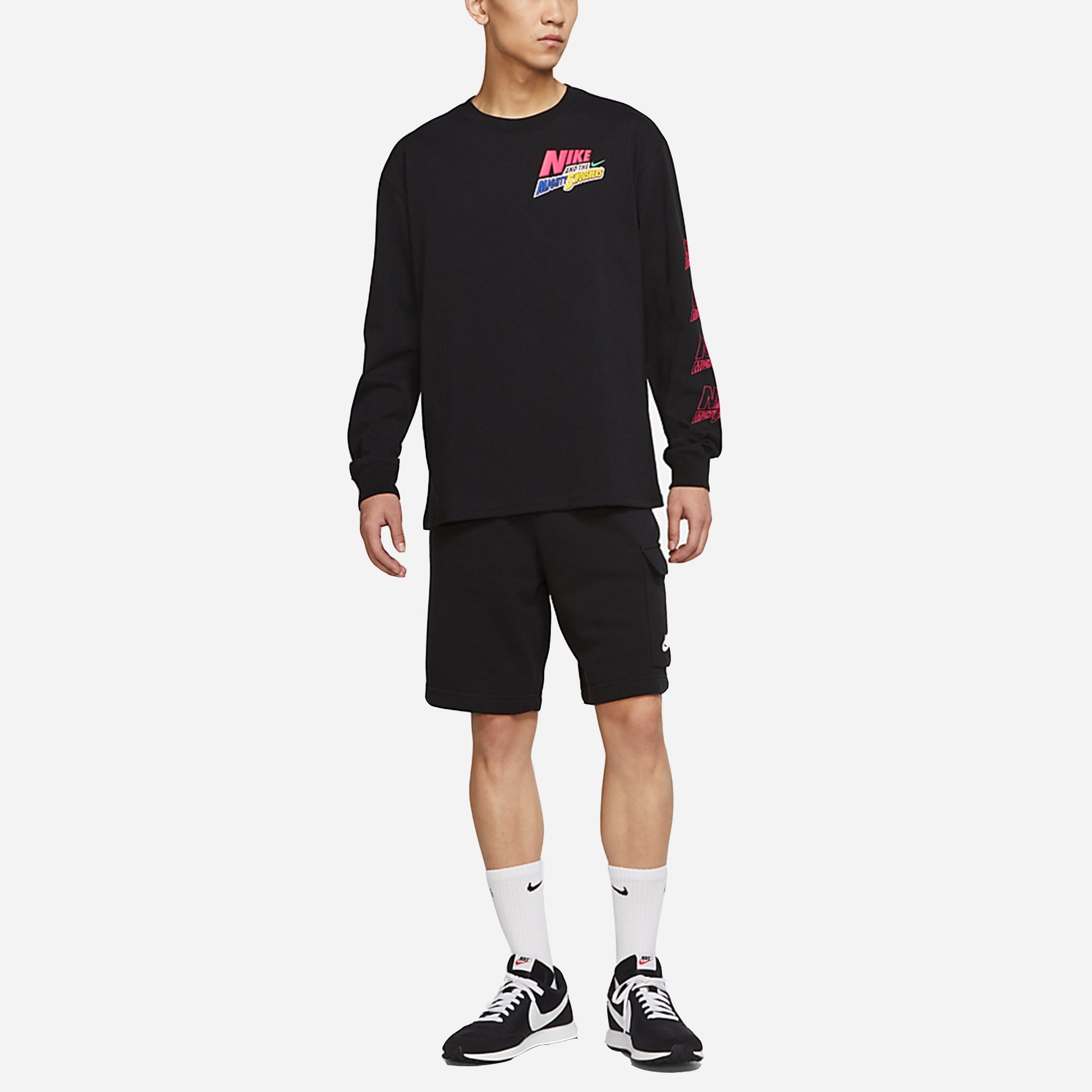 Nike Sportswear Athleisure Casual Sports Alphabet Printing Long Sleeves Black DM7916-010