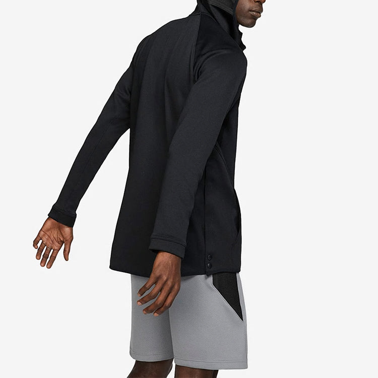 Nike Zipper Basketball Sports Hooded Jacket Black AT3264-010