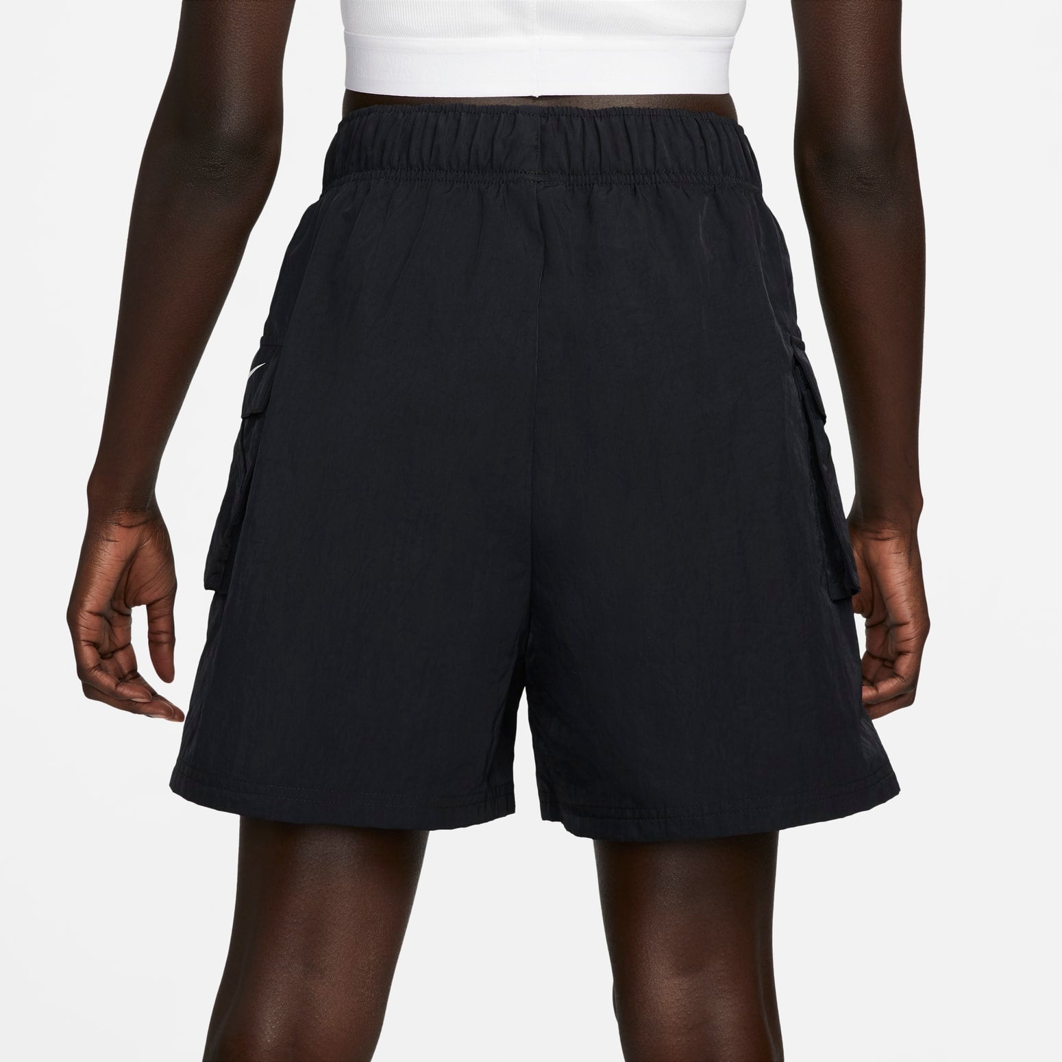 (WMNS) Nike Sportswear Essential Woven High-Waisted Shorts 'Black' DM6247-010