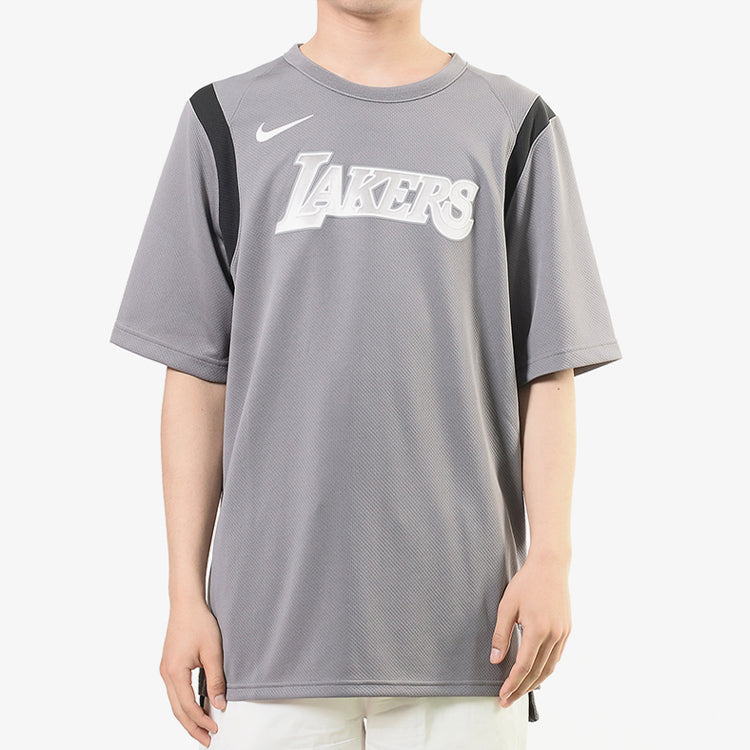 Nike NBA Athleisure Casual Sports Alphabet Printing lakers Round Neck Short Sleeve Gray 920578-036