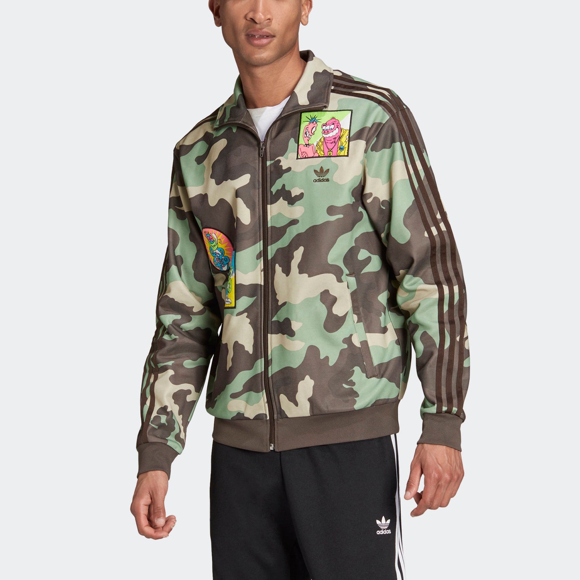 Men's adidas originals x JEREMY SCOTT Crossover Side Camouflage Sports Jacket Multi-Color H53369