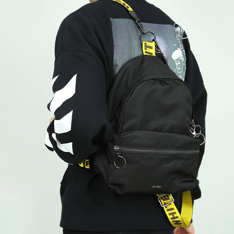 Off-White FW19 Mini Backpack Black/Yellow OMNB017E19E480021000