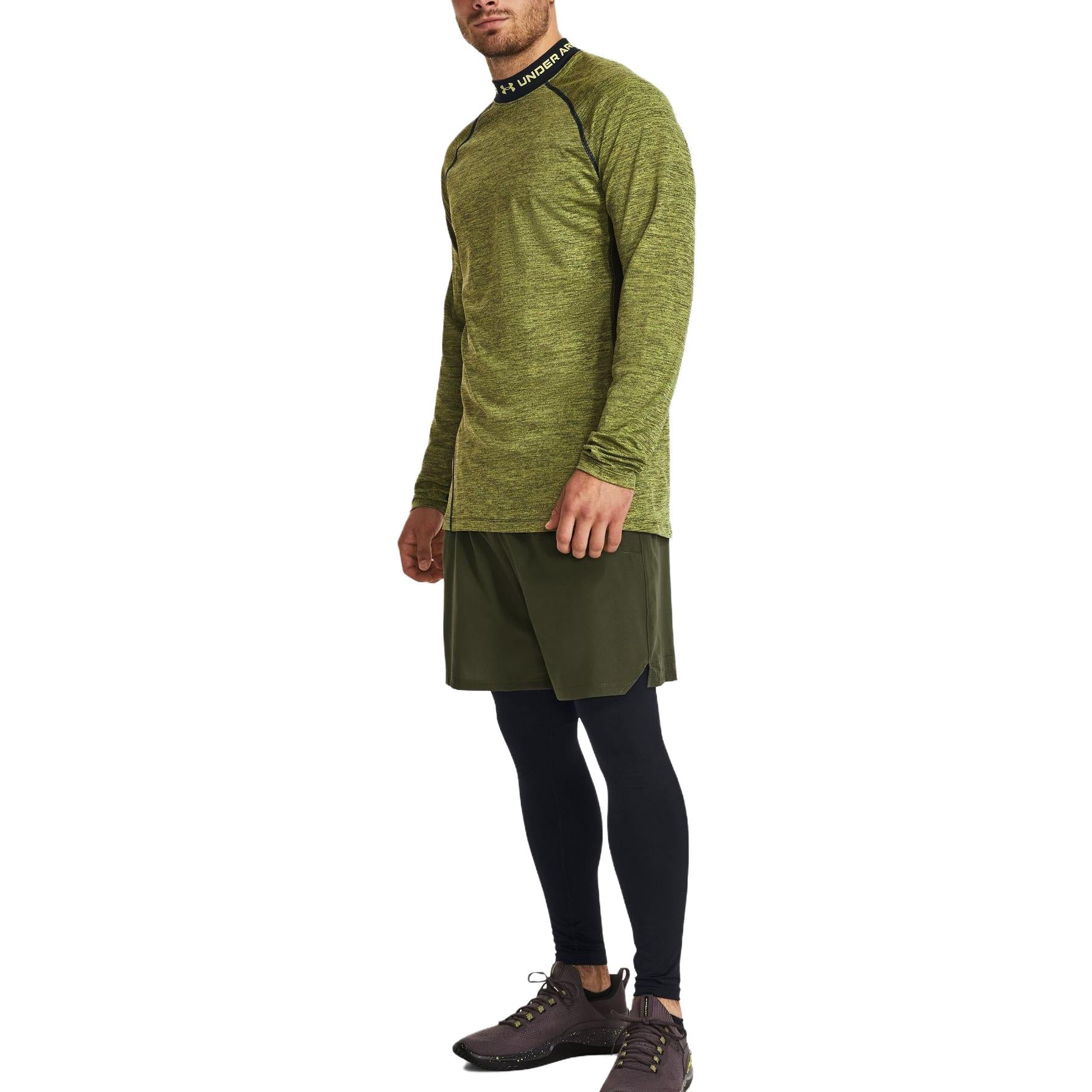 Under Armour ColdGear Twist Mock Long Sleeve T-shirt 'Green' 1379820-743