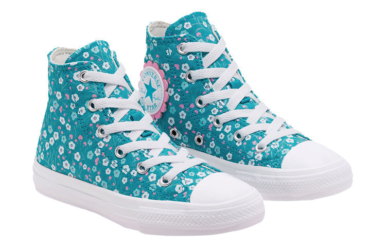 Converse Kids' Chuck Taylor All Star Floral Print Hi Top Sneaker Blue 666876F