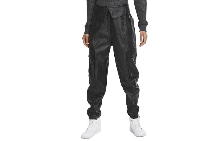 (WMNS) Air Jordan Court-To-Runway High Waist Trousers Black CW6487-010