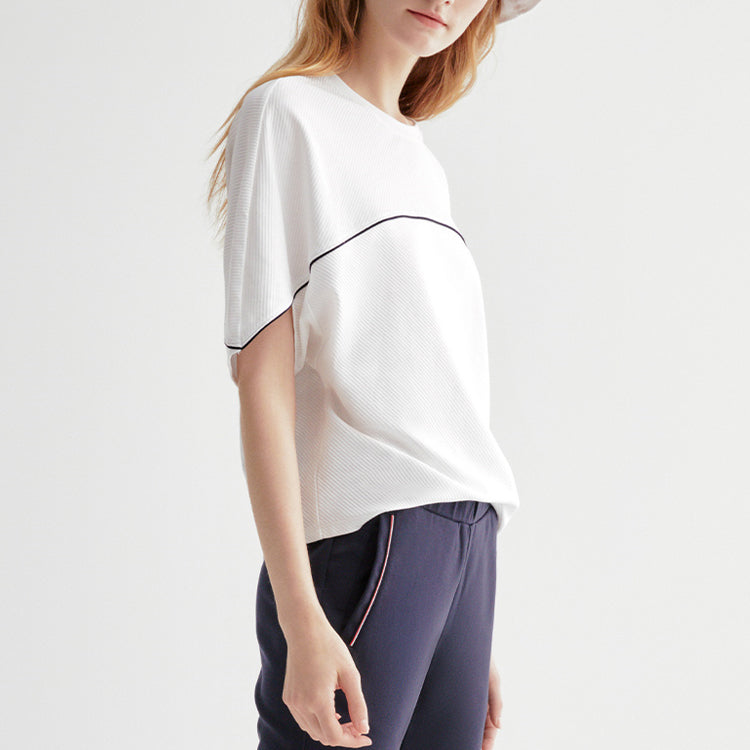 (WMNS) FILA Contrasting Colors Short Sleeve White F11W021102F-WT