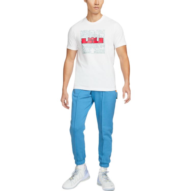 Nike Cartoon Pattern Printing Knit Casual Short Sleeve White DQ1884-100
