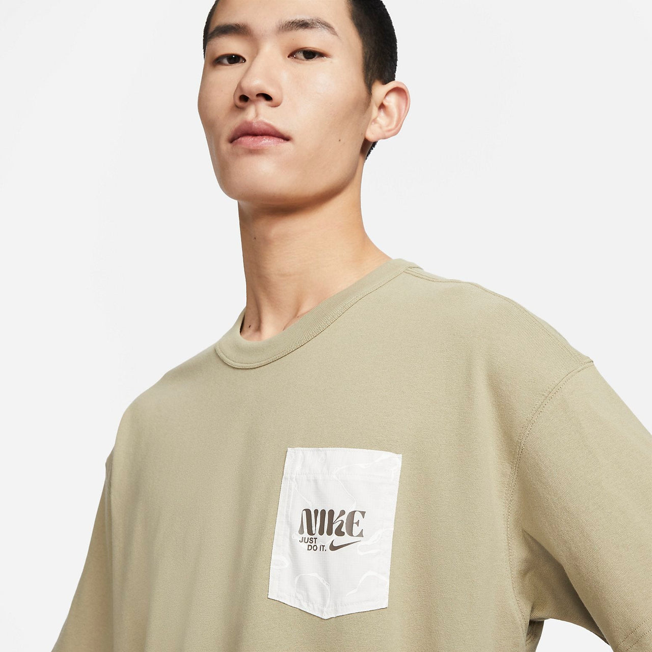 Nike Just Do It Chest Pocket T-Shirt 'Olive Green' FJ7681-276
