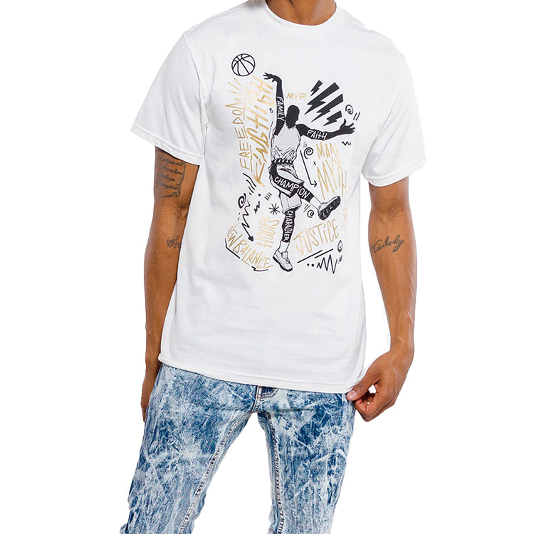 New Balance Basketball Printing Short Sleeve White MT01603