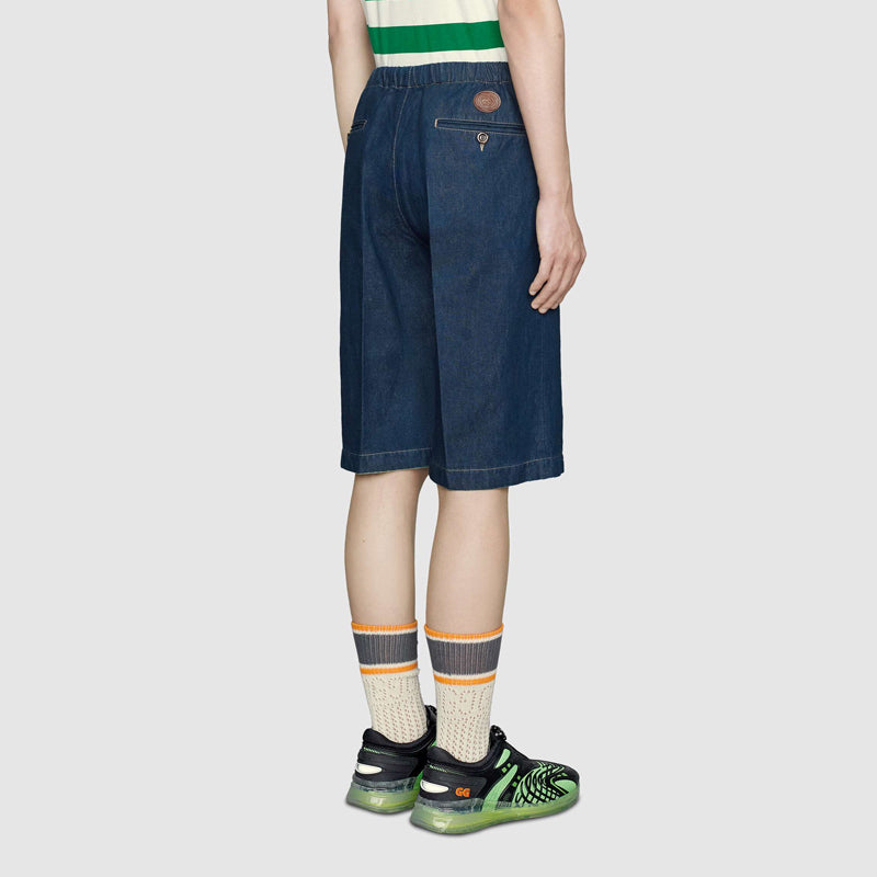 Gucci Stone Mill Washed Denim Bermuda Shorts For Men Navy 626424-XDA8V-4759