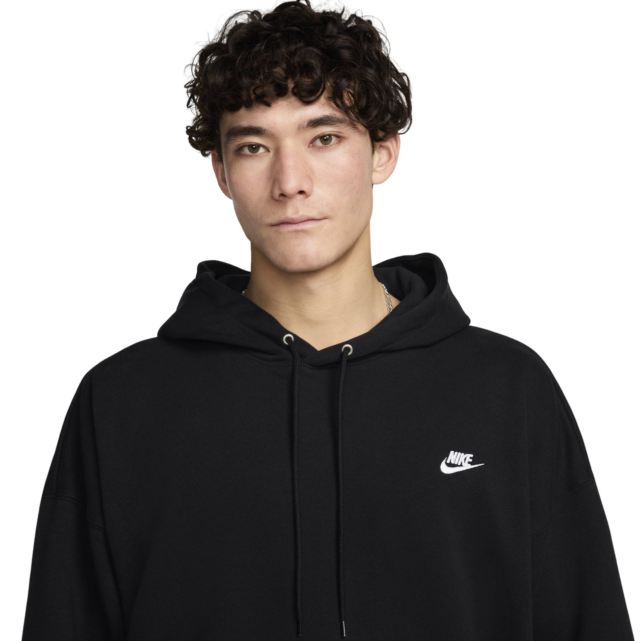 Nike Club Fleece Oversized French Terry French Terry Pullover Hoodie Asia Sizing 'Black' HJ1817-010