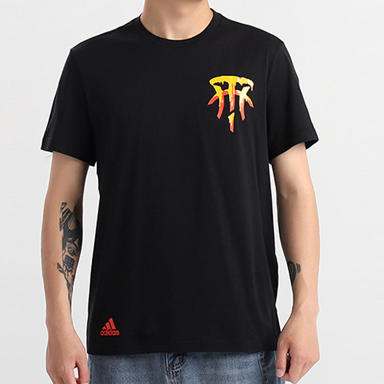 Men's adidas Tmac Sauce Crossover Short Sleeve Black T-Shirt GM4059