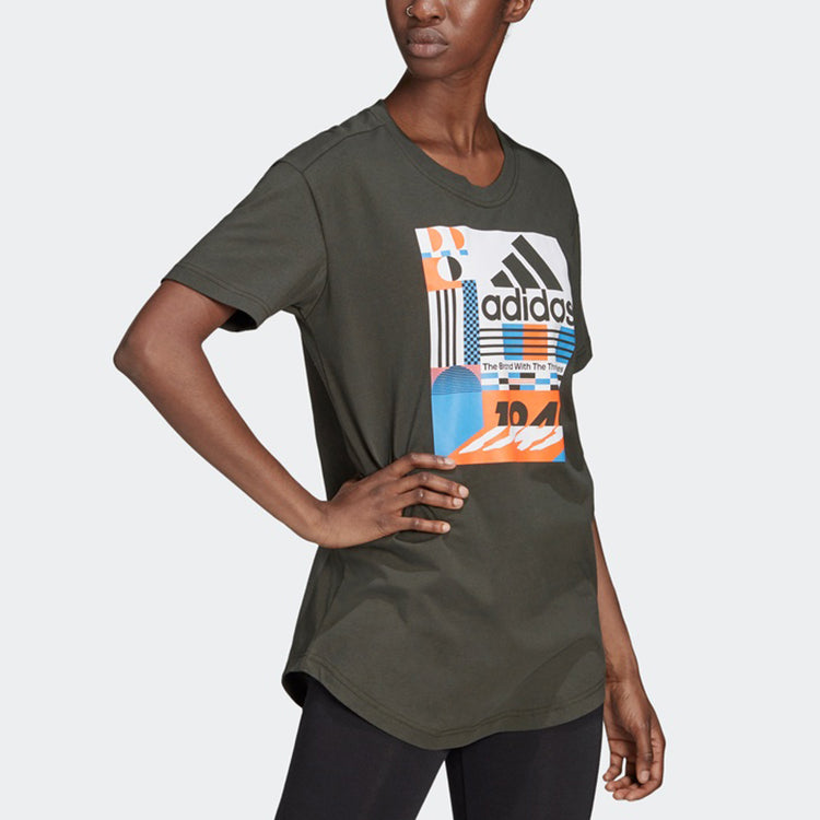 (WMNS) adidas Sports Round-neck Brown ED6174