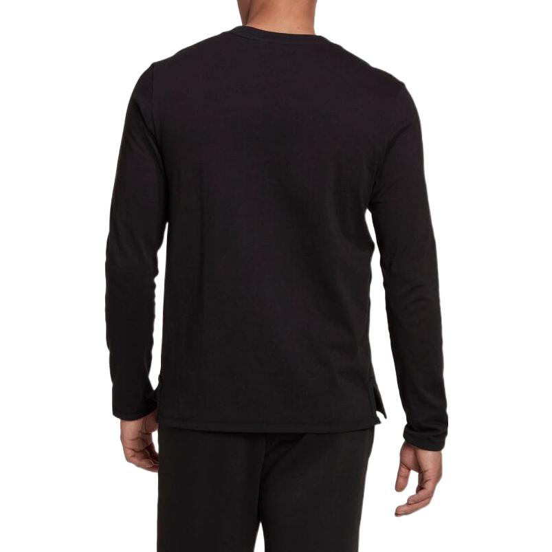 Men's adidas Solid Color Zipper Pocket Long Sleeves Black T-Shirt HN1661