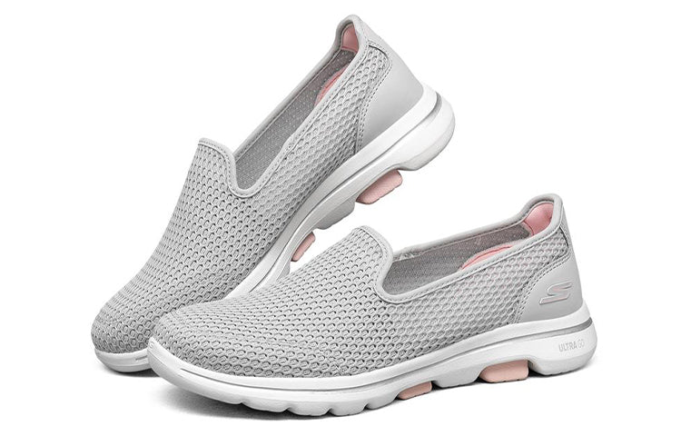 (WMNS) Skechers Go Walk 5 'Gray Pink' 896021-LGPK