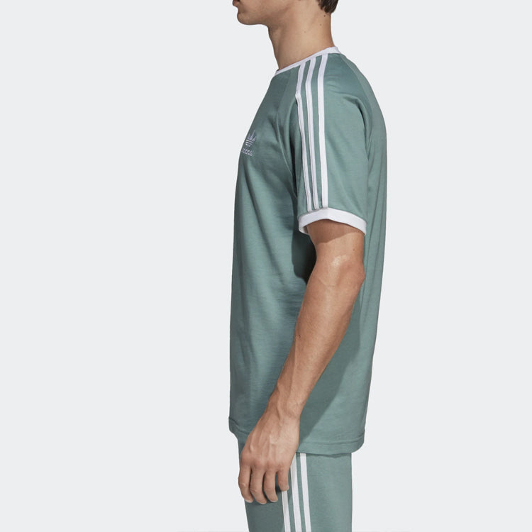 adidas originals Sports Round Neck Short Sleeve 76 Retro Mint Green DV1566