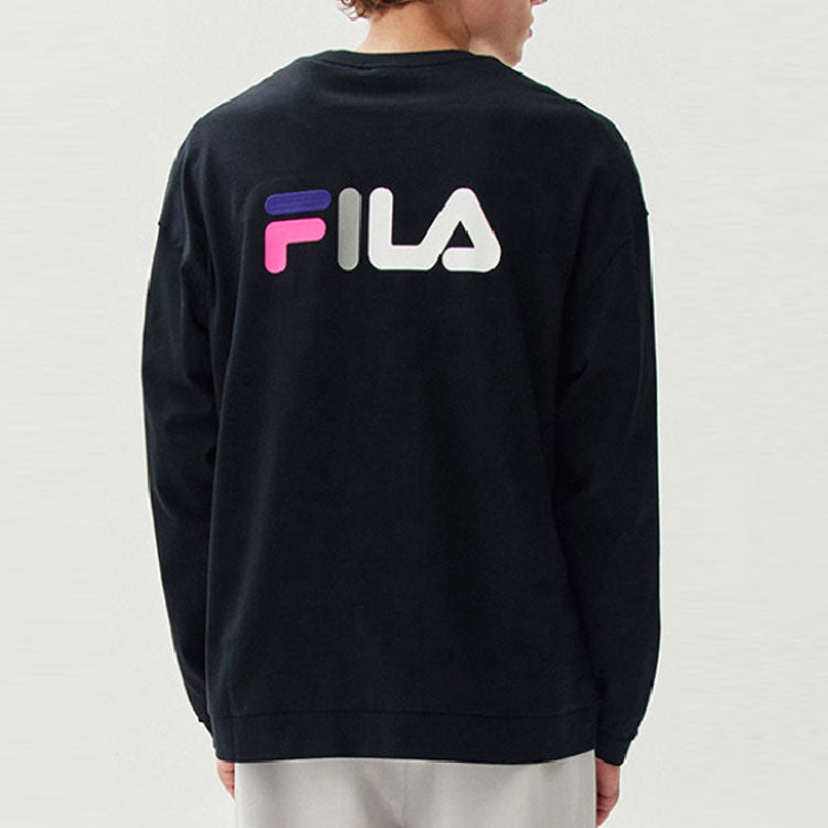 FILA Minimalistic Casual Knit Tops Couple Style Black F71U048205F-BK