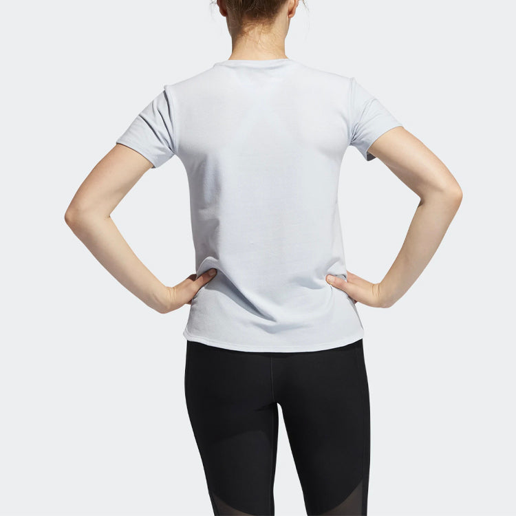 (WMNS) adidas Aeroready Tee Training Sports Short Sleeve Light Blue T-Shirt GQ9433